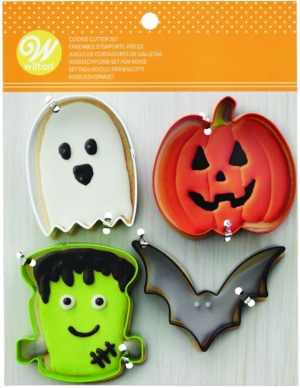 Wykrawaczki Halloween - Duszek Dynia Frankenstein Nietoperz 4szt