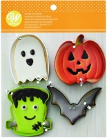 Wykrawaczki Halloween - Duszek Dynia Frankenstein Nietoperz 4szt