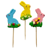 Zajączki wielkanocne na patyczkach - 3 kolory