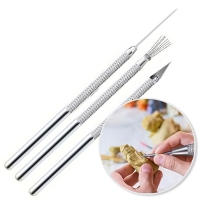 Zestaw aluminiowy do tekstur - skalpel, drapak, szpikulec