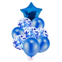Zestaw balonów dekoracyjnych - czerwono-biały (balony + gwiazda) - 9szt