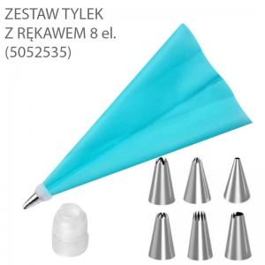 Zestaw do dekorowania - rękaw cukierniczy + adapter + tylki 6szt