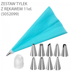 Zestaw do dekorowania - rękaw cukierniczy + adapter + tylki 9szt