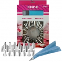 Zestaw do dekorowania - tylki + rękaw + adapter (24 elementy)