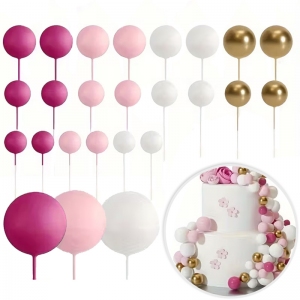 Zestaw kul ozdobnych - kule biało różowo złote - 35szt