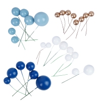 Zestaw - Kule ozdobne średnie niebiesko-białe 30szt