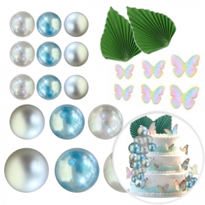 Zestaw Ozdób Krystalicznych - Niebieski z Wachlarzami - 26 Elementów